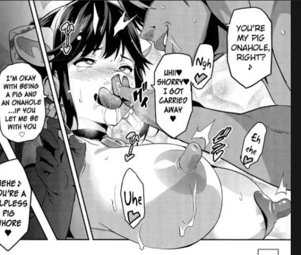LF mono source: 1girl,1boy, ahegao, title: