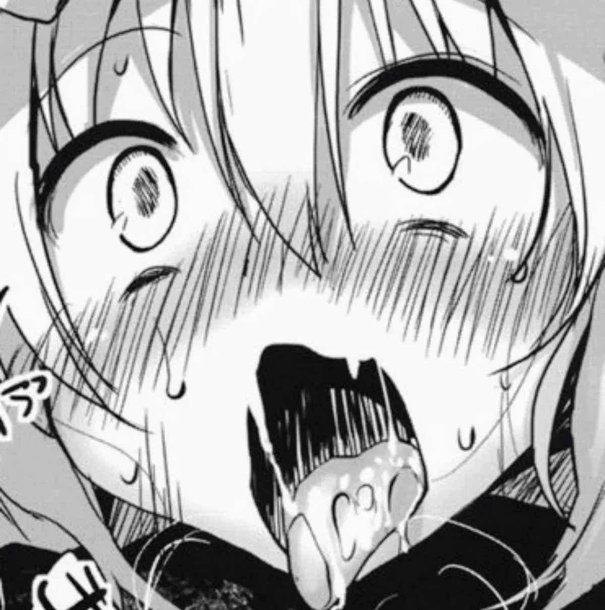LF mono source: ahegao, tongue out, blushing