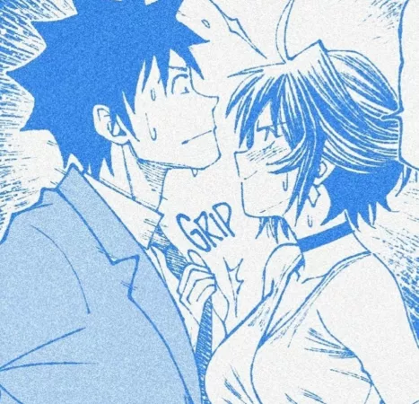 LF Mono Source: blue filter, 1boy, 1girl,