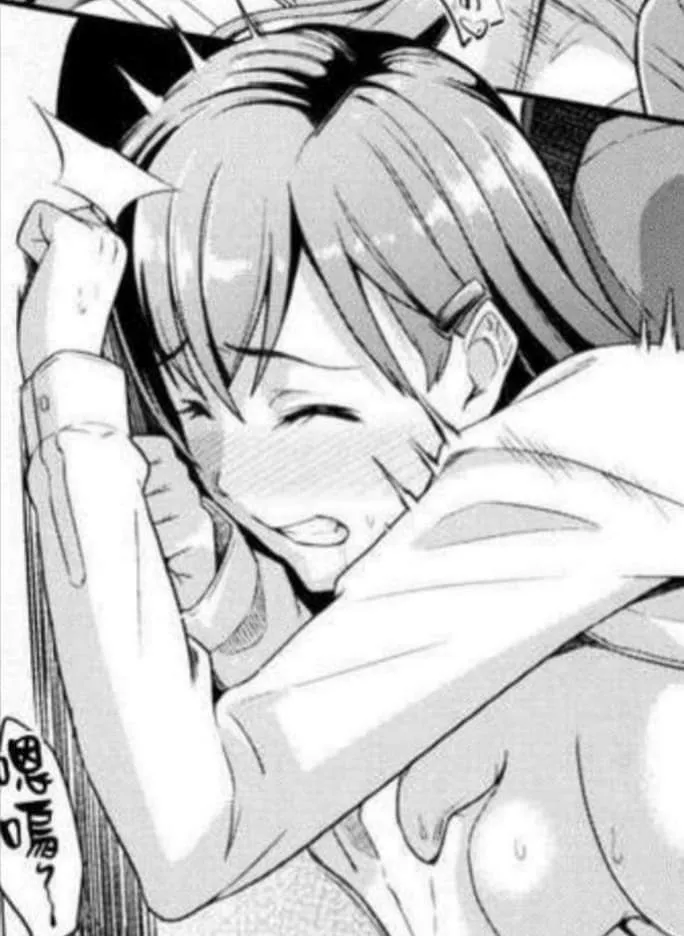 LF Mono Source: foreign text, 1girl, chest grope, wall