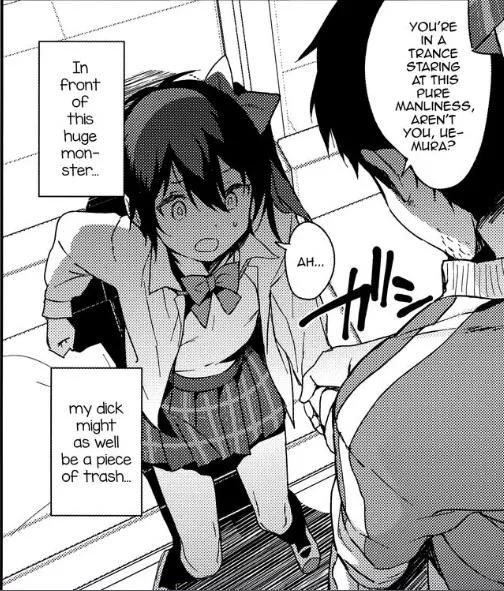 LF mono source: school girl, possibly trap, “you’re in a trance staring at this pure manliness, aren’t you, uemura?”, “AH..”, “in front of this huge monster...”, “my dick might as well be piece of trash...”