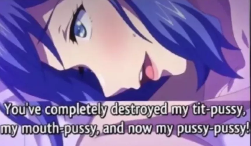 LF mono source: “You’ve completely destroyed my tit pussy, my mouth pussy, and now my pussy pussy.” Milf, blue hair, 1girl