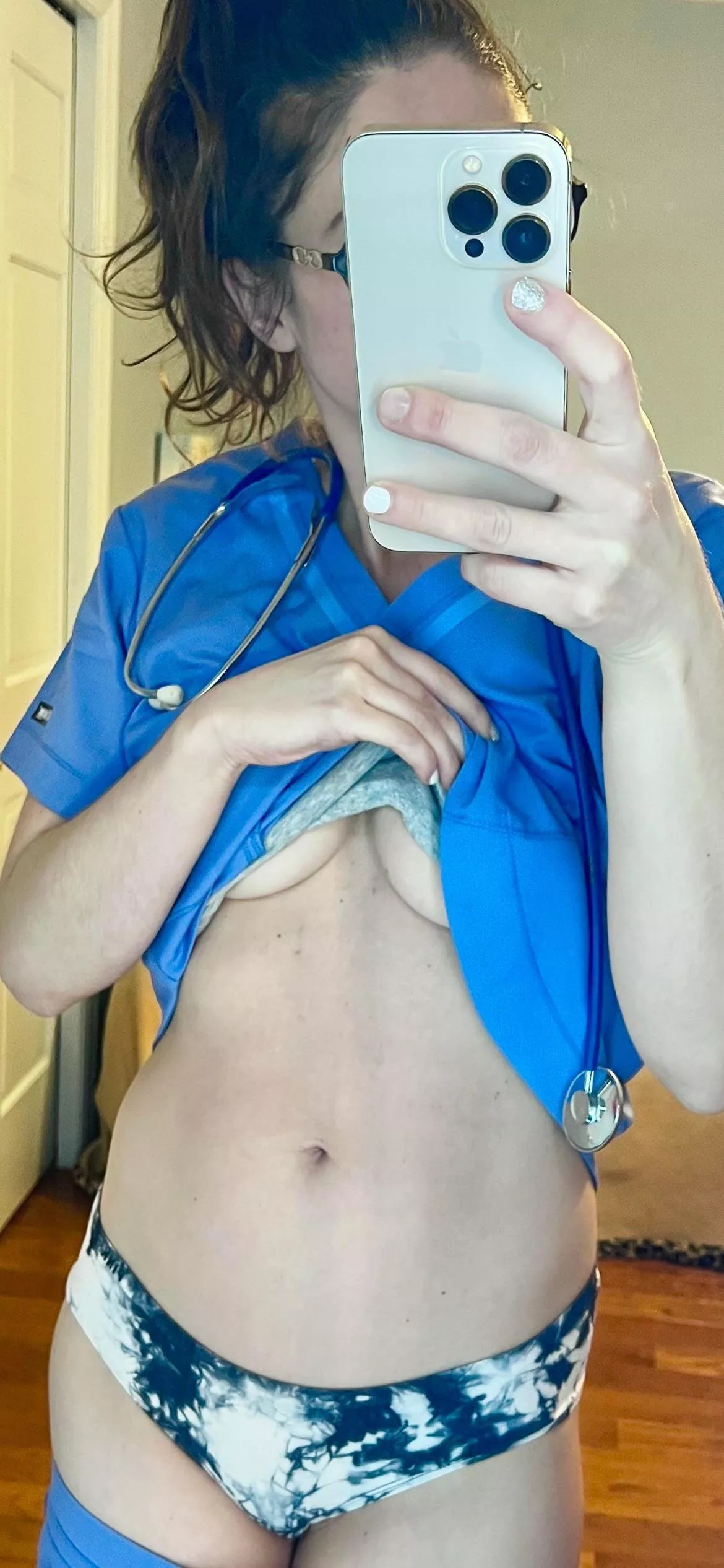 Like what’s under my scrubs? Like what’s under my scrubs?