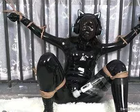 Listening to some good music in bondage