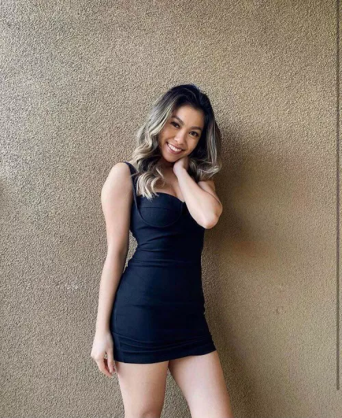 Little Asian Cutie in a Little Black Dress