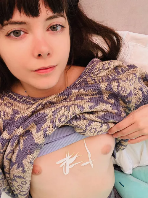 Little flower petals on my tiny tits 🌸 (OC)