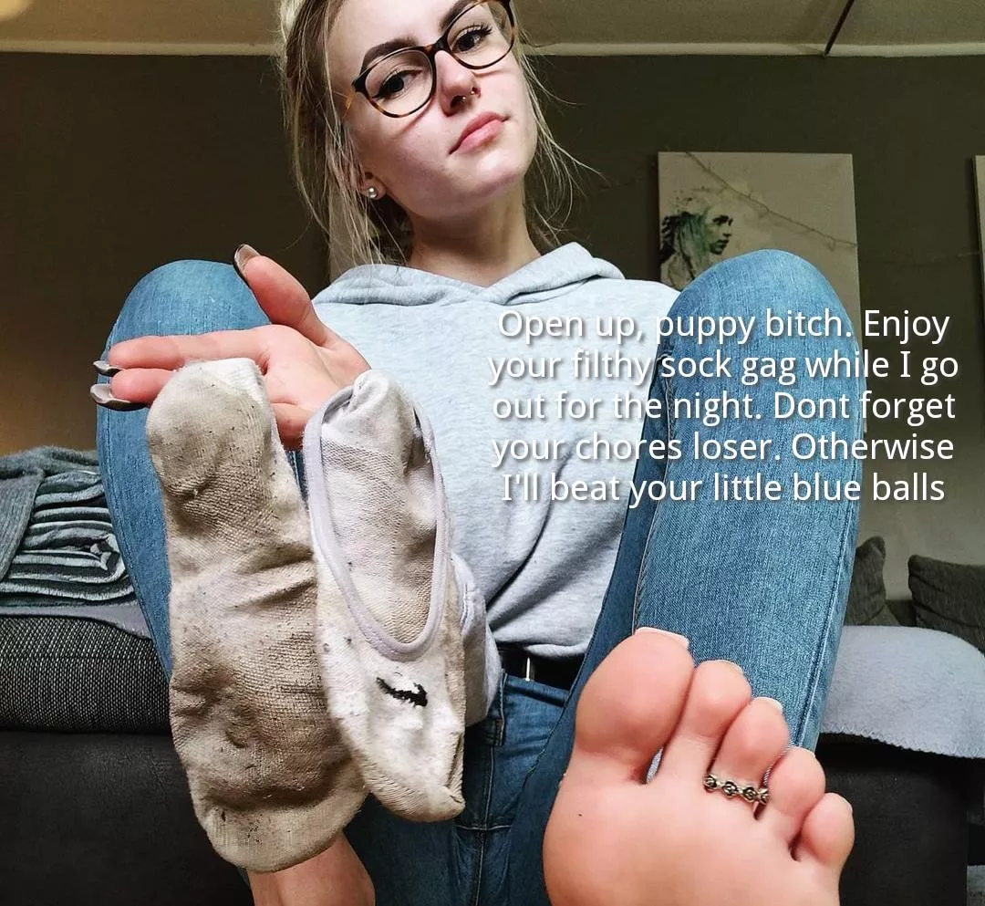 Little puppy needs to get gagged with dirty socks Little puppy needs to get gagged with dirty socks