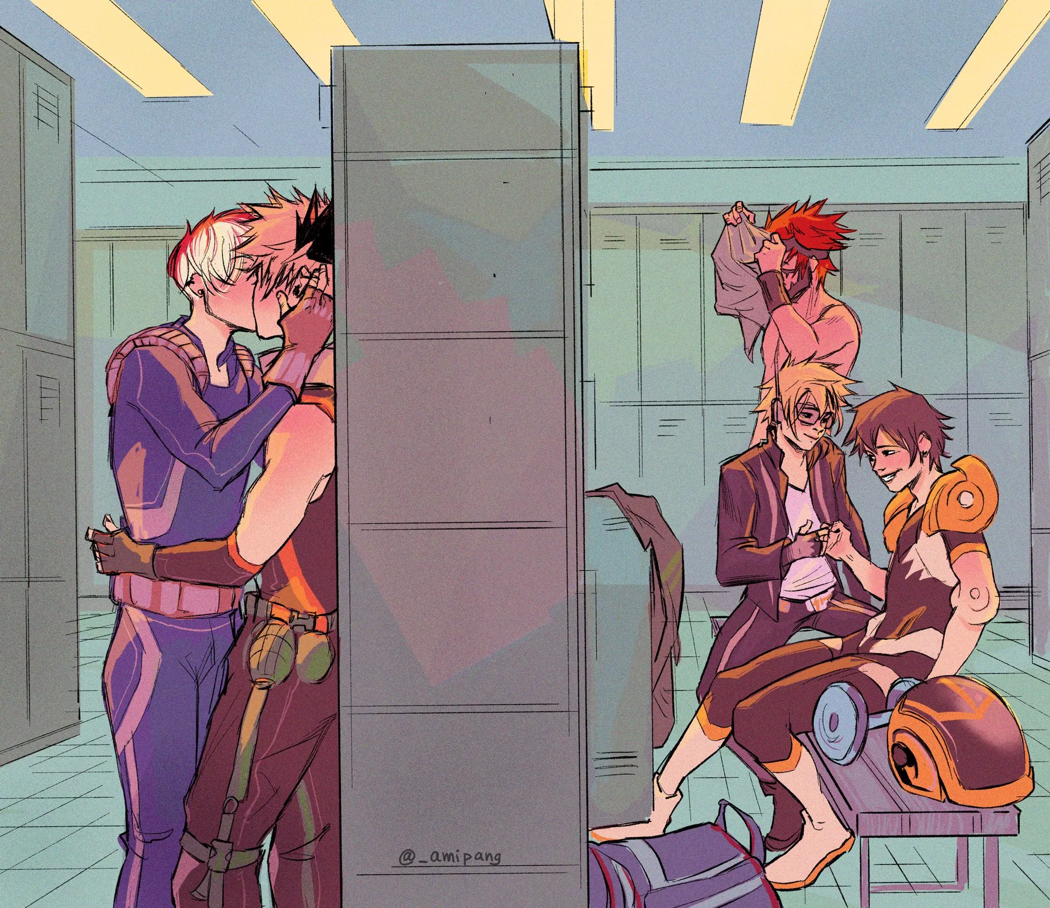 Locker room 🏋️‍♂️ (amipang aka @_amipang)[My Hero Academia]