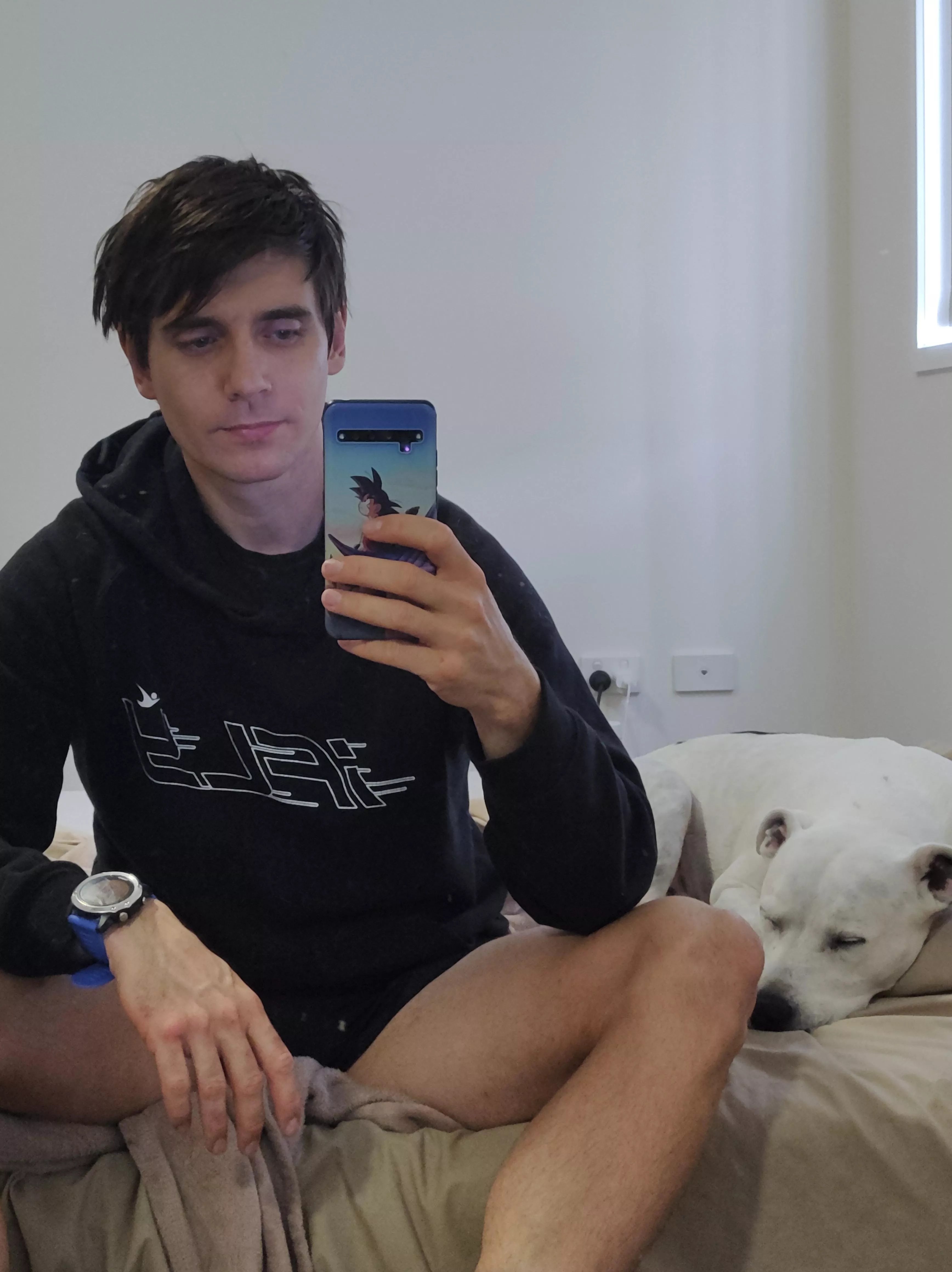 Longest my hair has been in a while. Also my doggo Zephyr ♥️