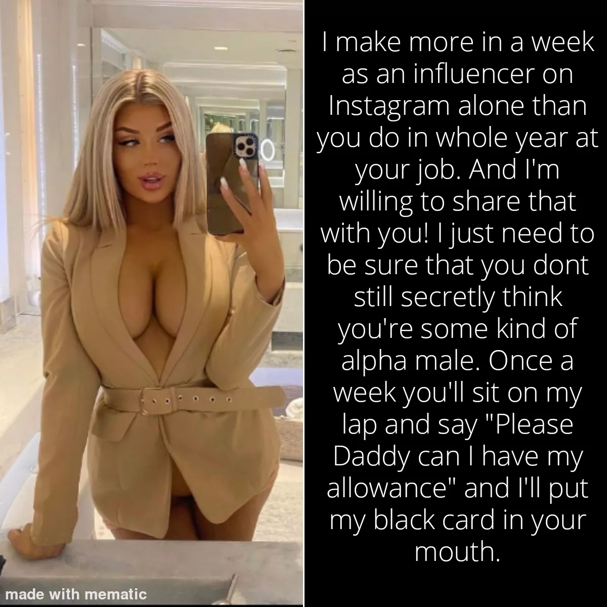 Look her in the eyes after