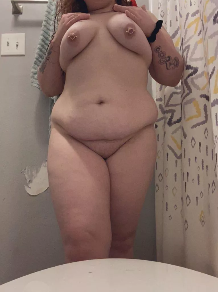 Look how cute my nipple rings are🥵🥵