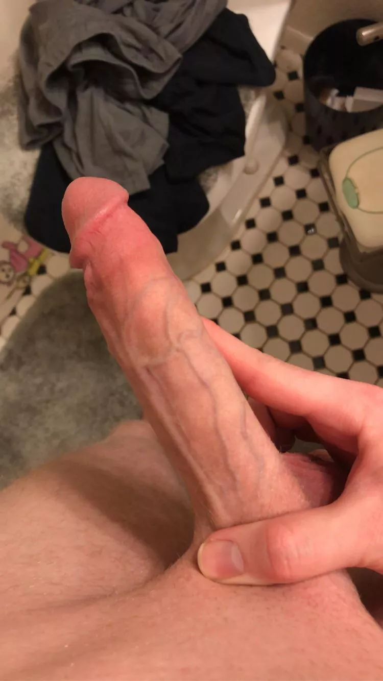 Look how pretty the veins on my big girl cock are. Don’t you love them?~
