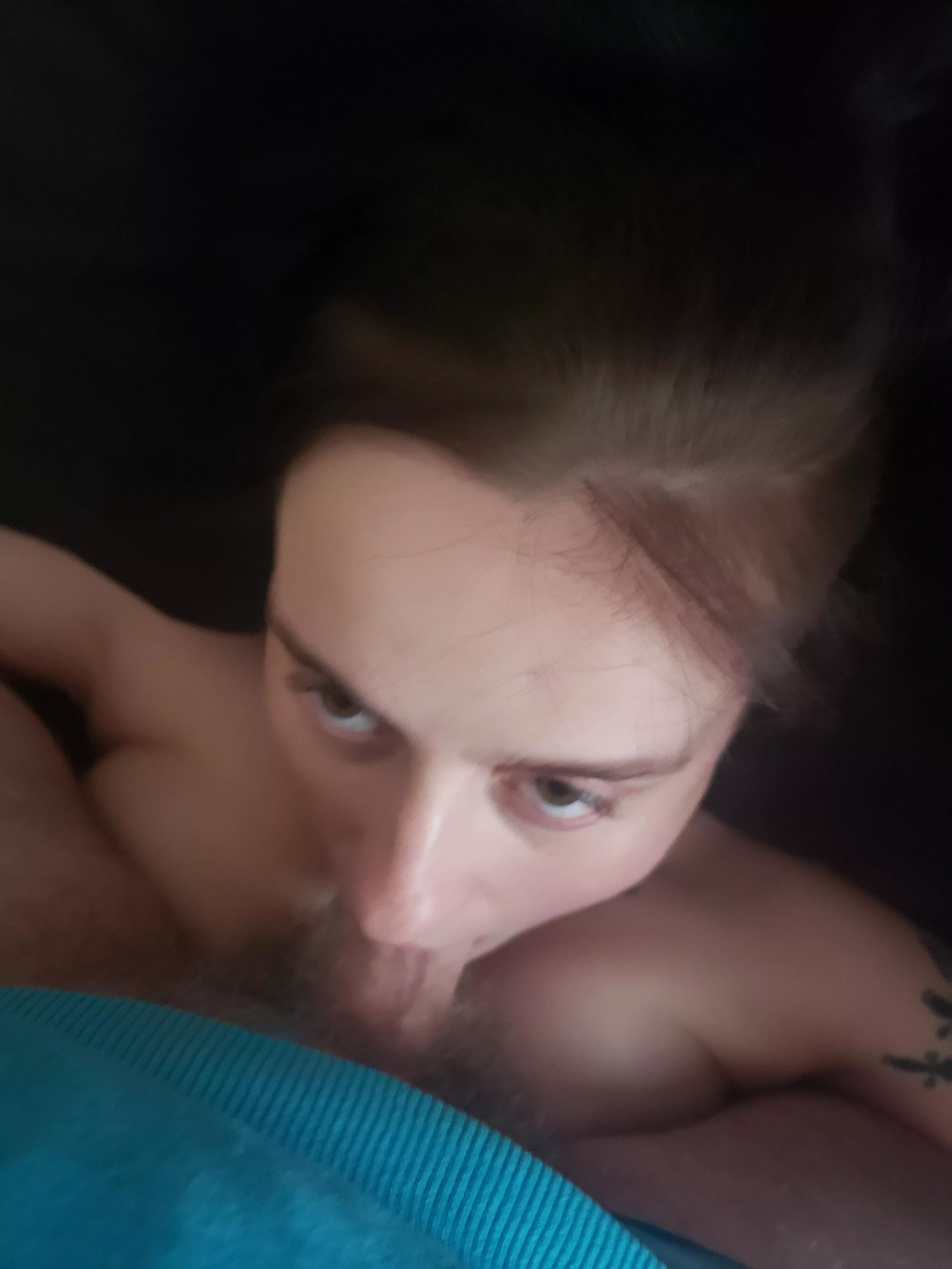 Looking me in the eyes while I gag her with my cock Looking me in the eyes while I gag her with my cock