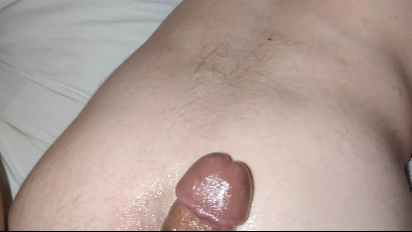 Looks like I made a bit of a mess on my bi curious mates ass 😅🍑💦💦💦