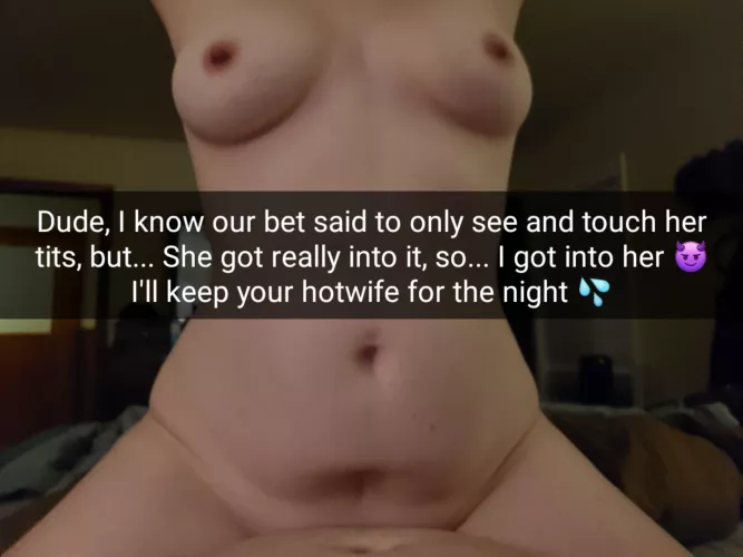 Lost a bet - won a hotwife!