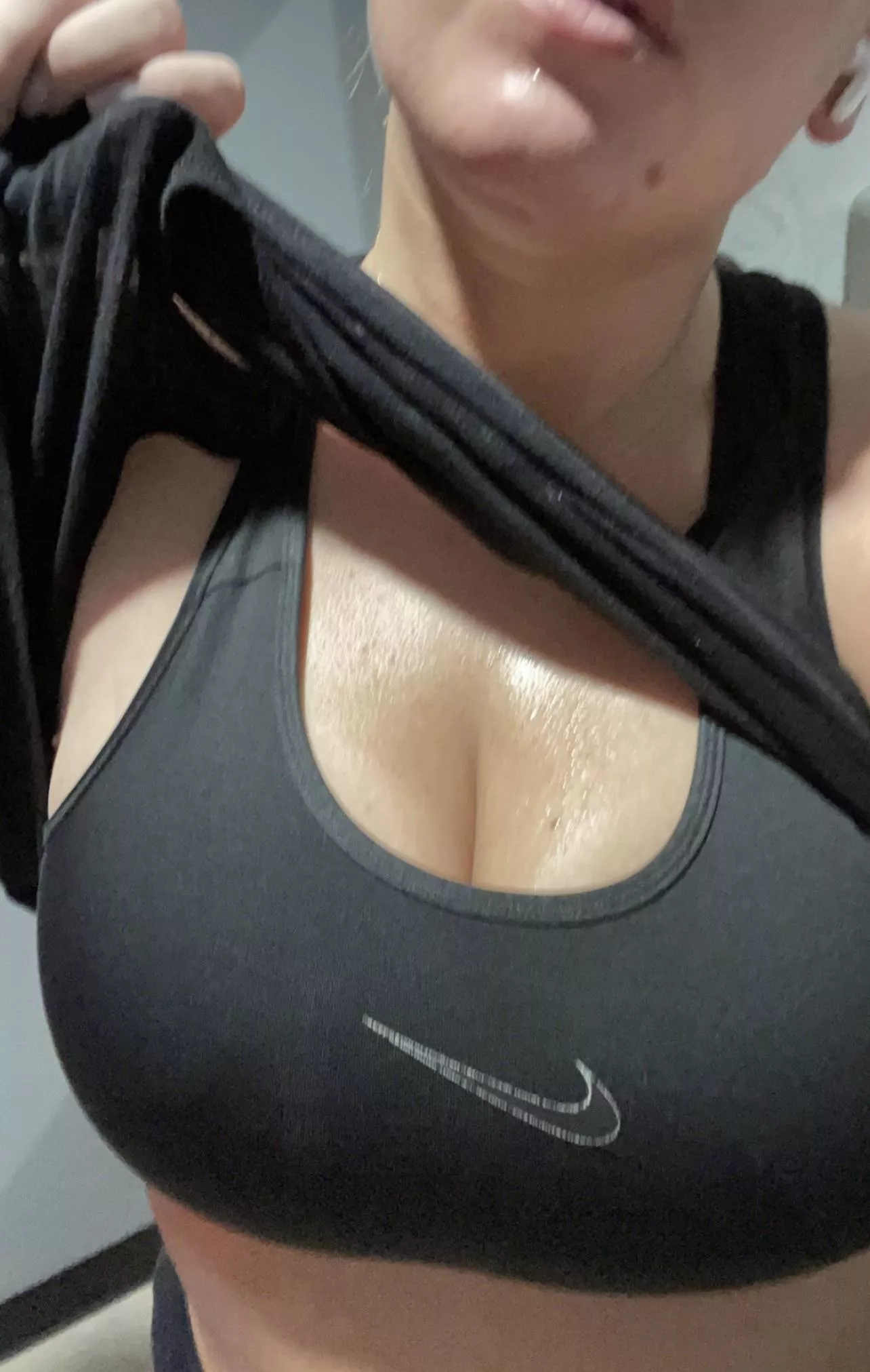 Love how the sweat glistens on my body