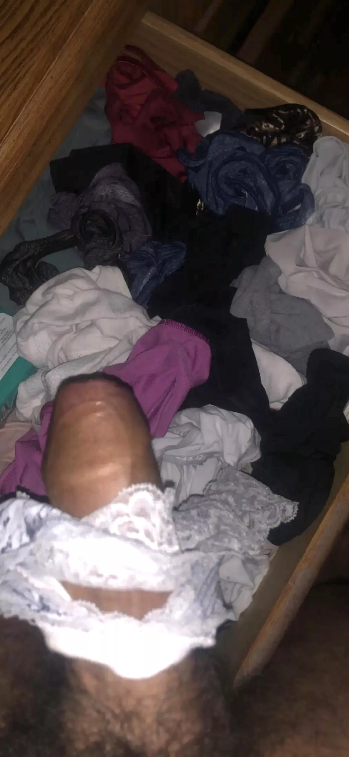 Love rapping my moms panties around my cock 😅🔥