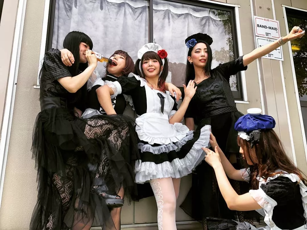 Love stroking to the beautiful Japanese girls of Band-Maid with a bud