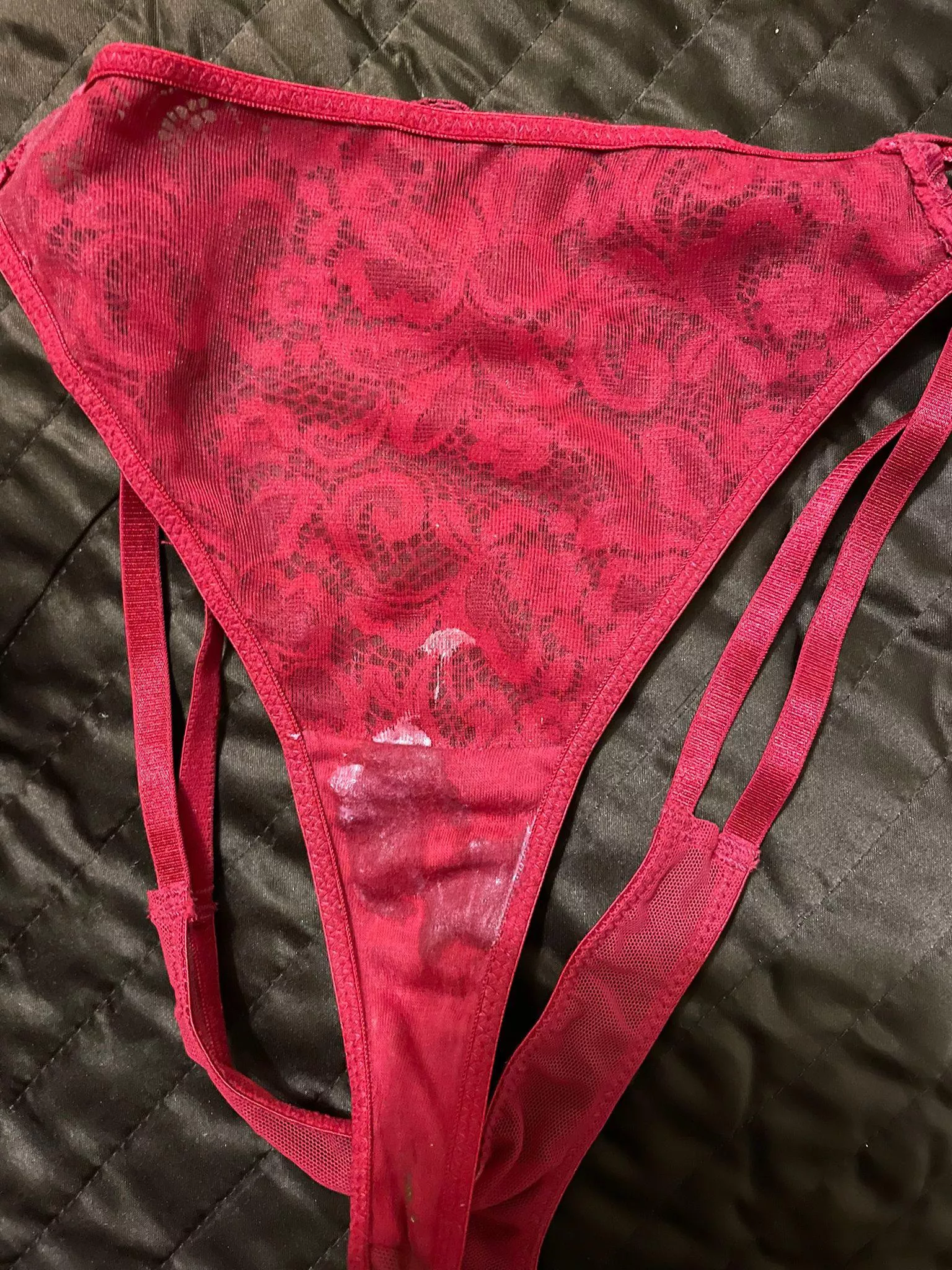 Lovers dirty panties after touching cock in a pub Lovers dirty panties after touching cock in a pub