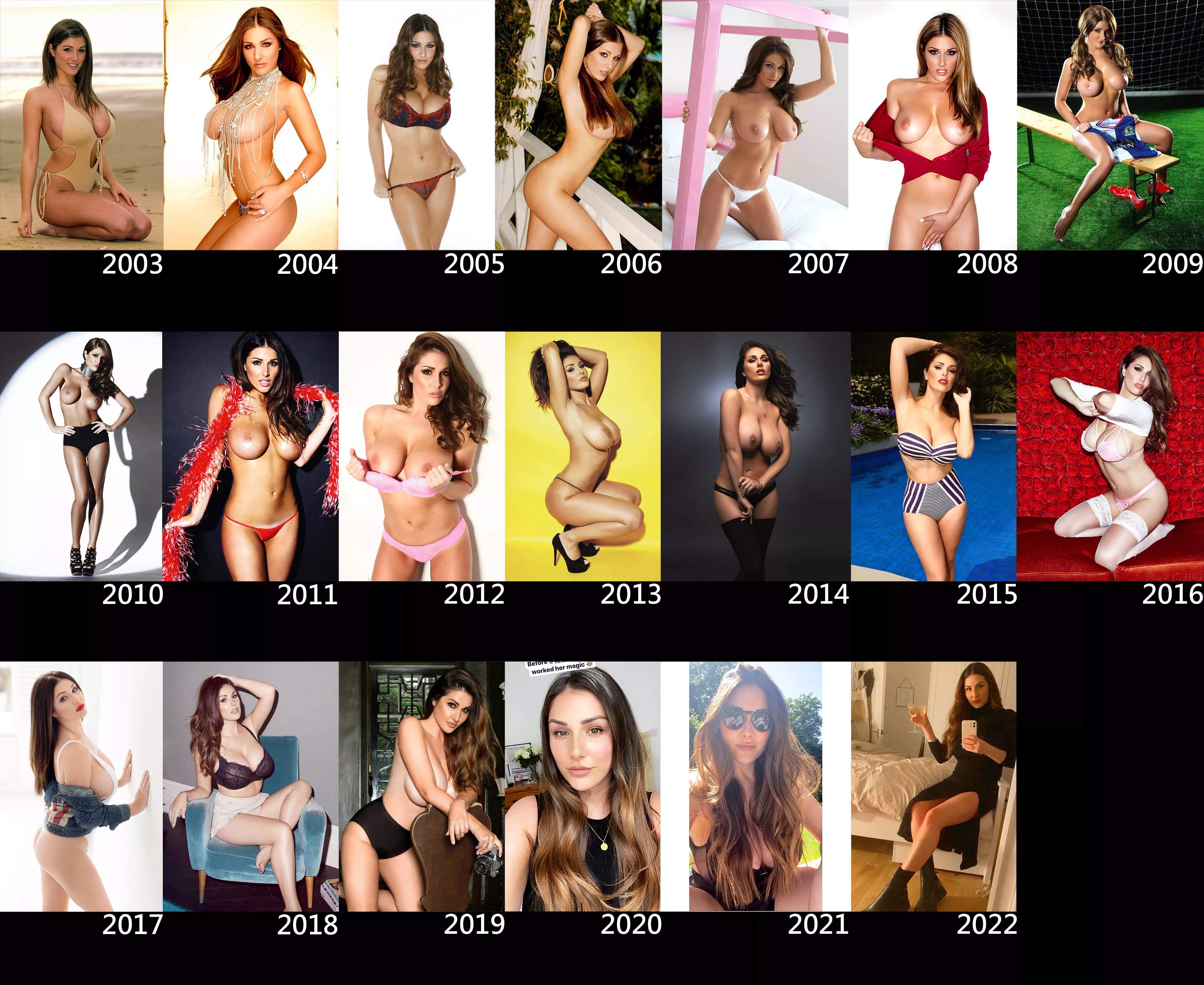Lucy Pinder from 2003 through 2022