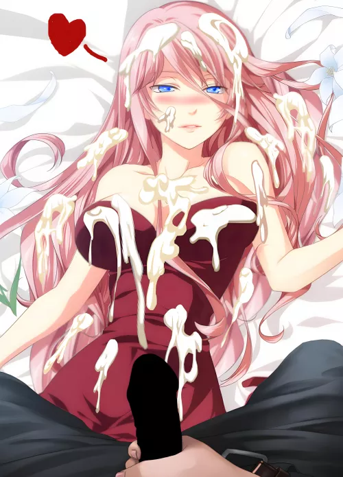 [Luka] Thick cum over red dress...