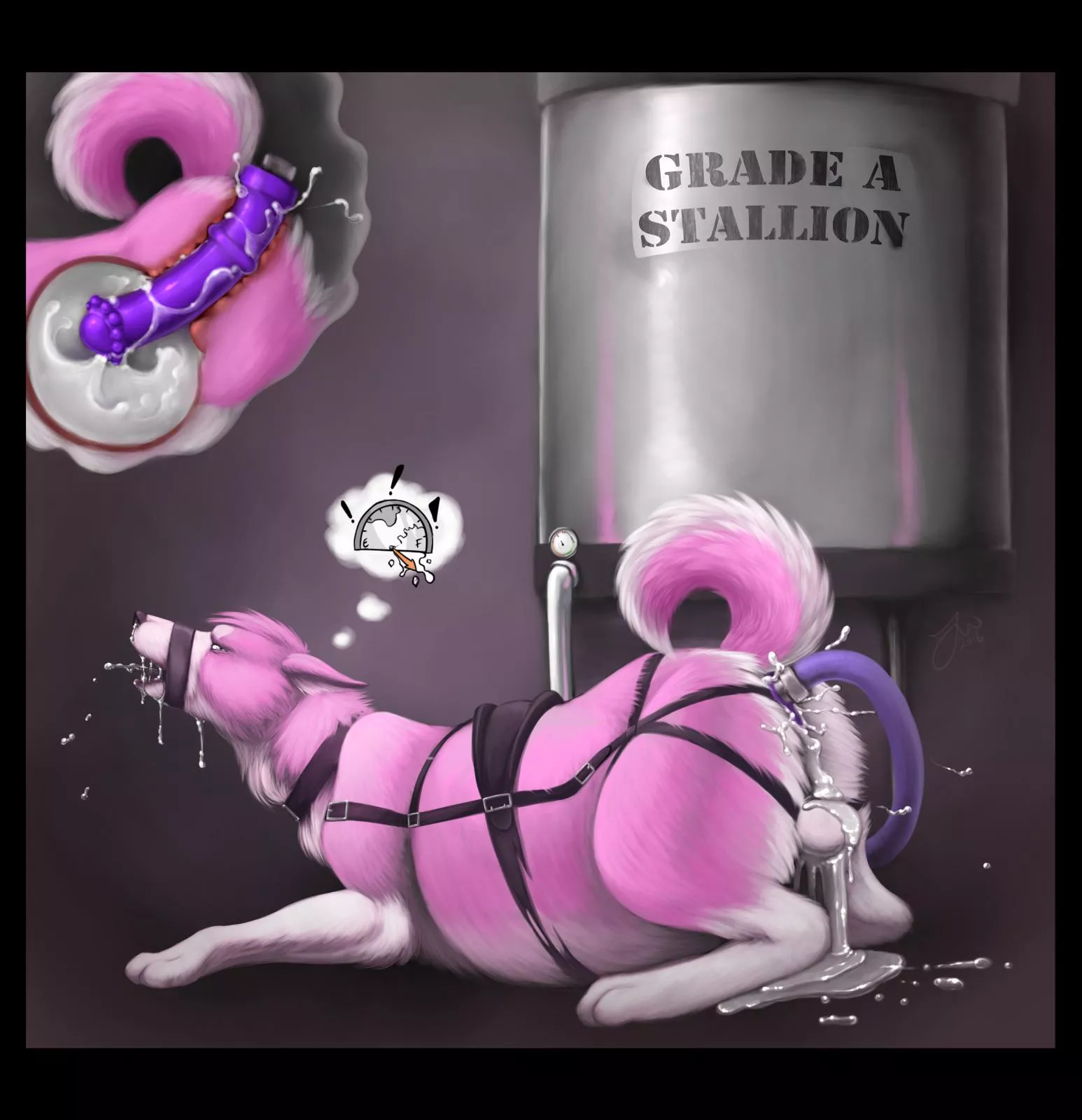 [M] Feral Husky boy getting full