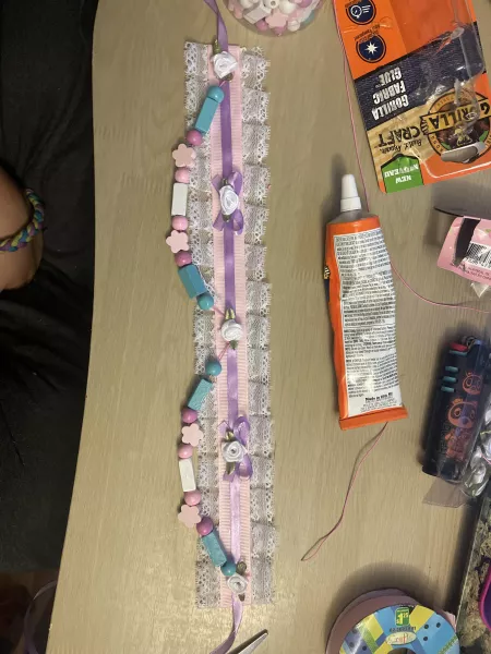 Made my first ever collar! It’s not perfect but I like it, and Daddy really liked it too!