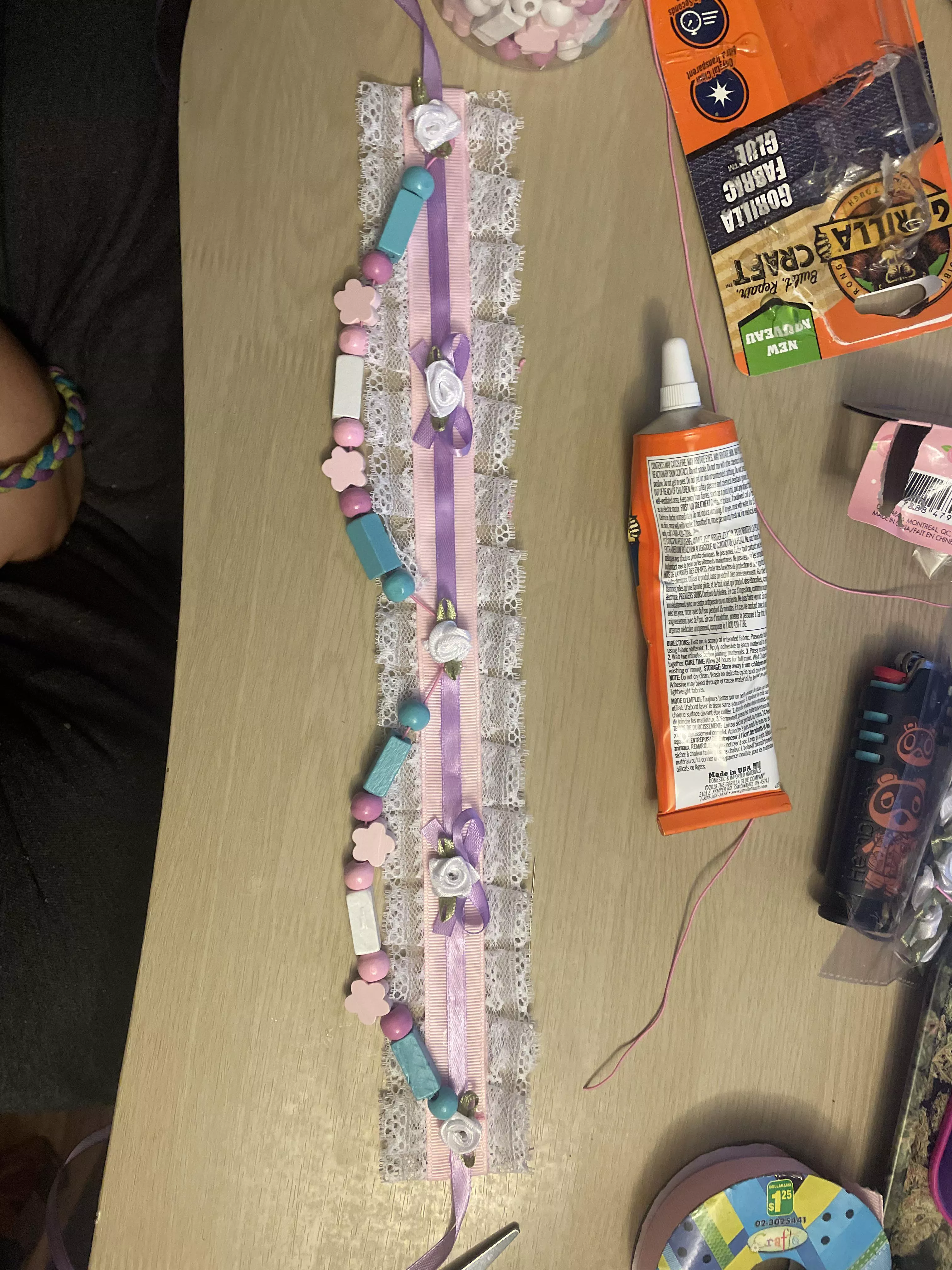 Made my first ever collar! It’s not perfect but I like it, and Daddy really liked it too!