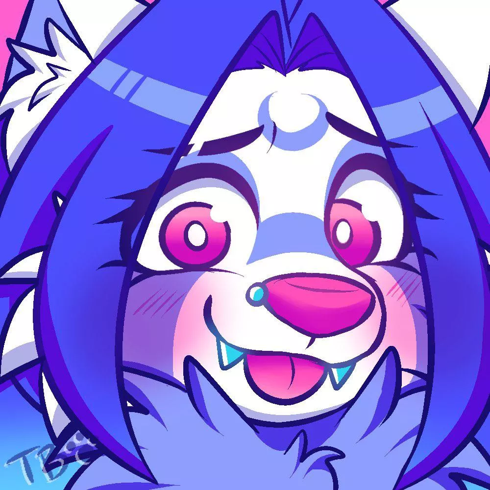 Made my first icon of my fursona uwu ( Art by me @tanukiblues on Twitter )
