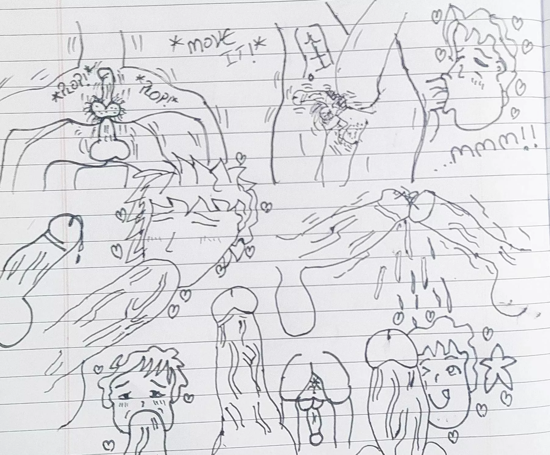 Made these terrible BL doodles during the class today (me)