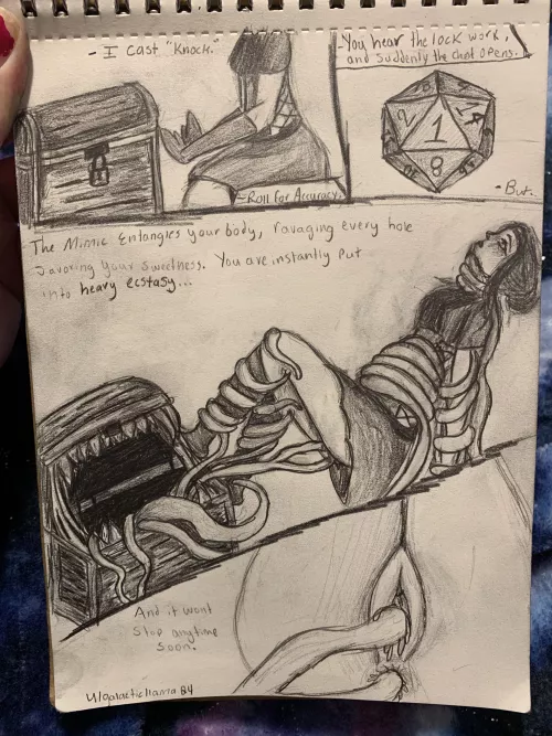 Mage gets an unlucky surprise attack by a lucky mimic! (GalacticLlama04)