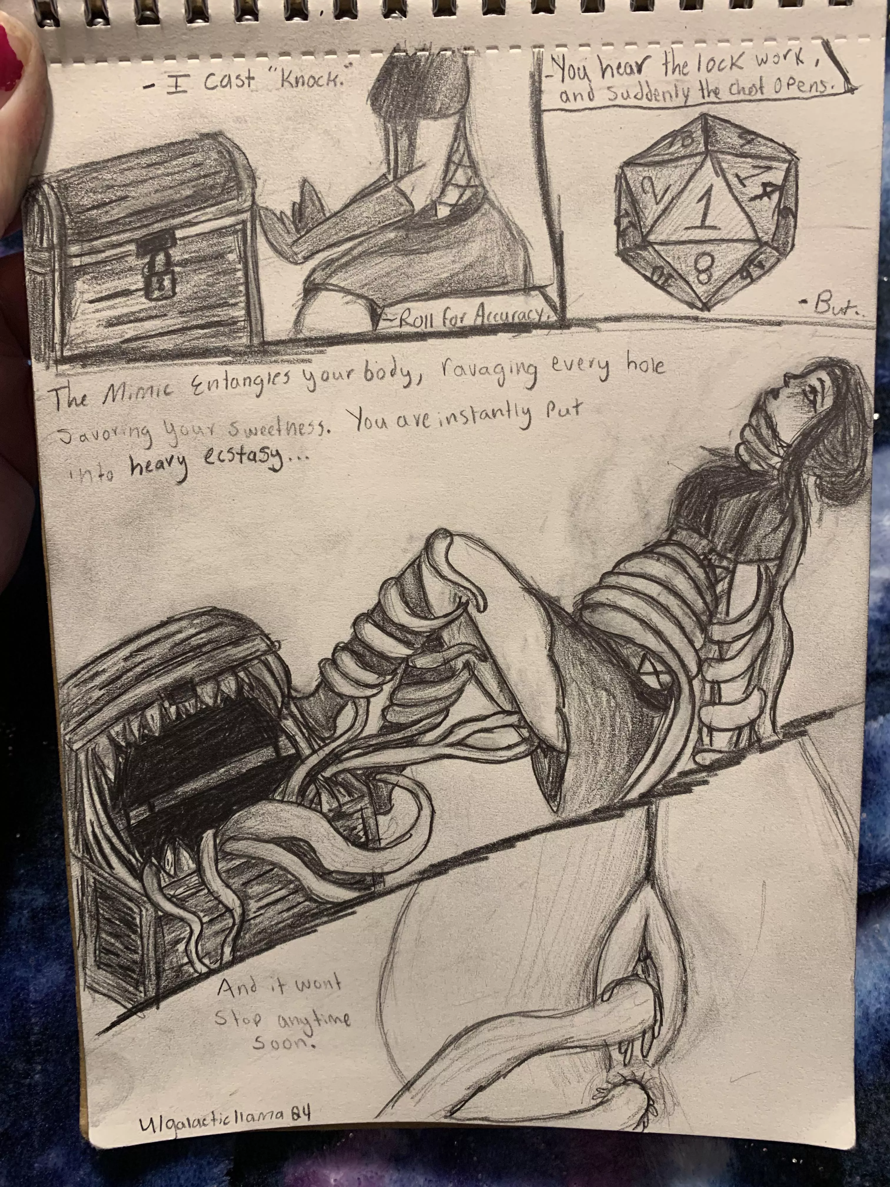 Mage gets an unlucky surprise attack by a lucky mimic! (GalacticLlama04)