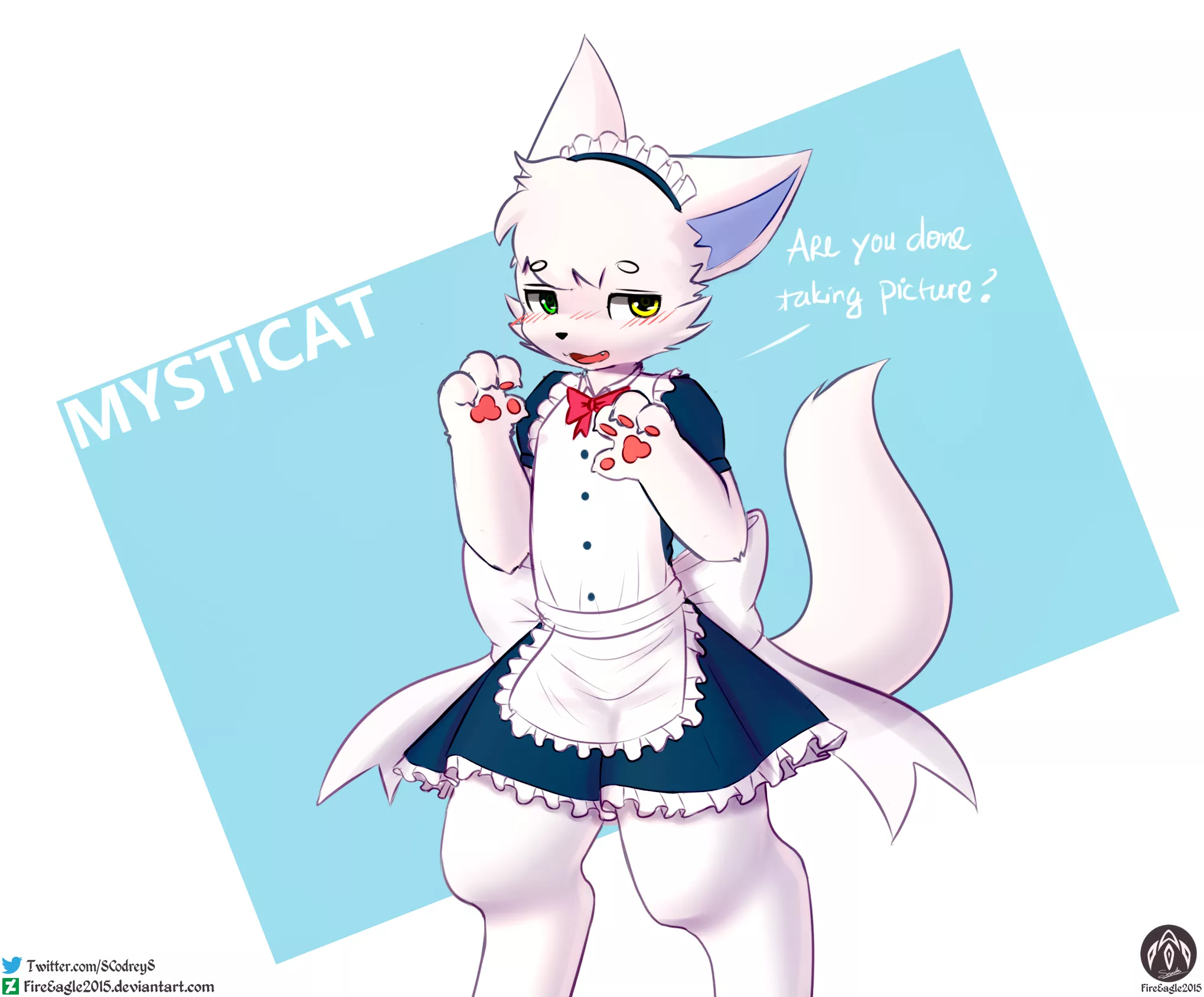 Maidsticat - Fan Art for a friend [Art by me @SCodreyS on Twitter]