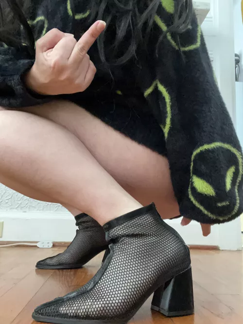 Make yourself worthy enough to taste my feet through my mesh boots