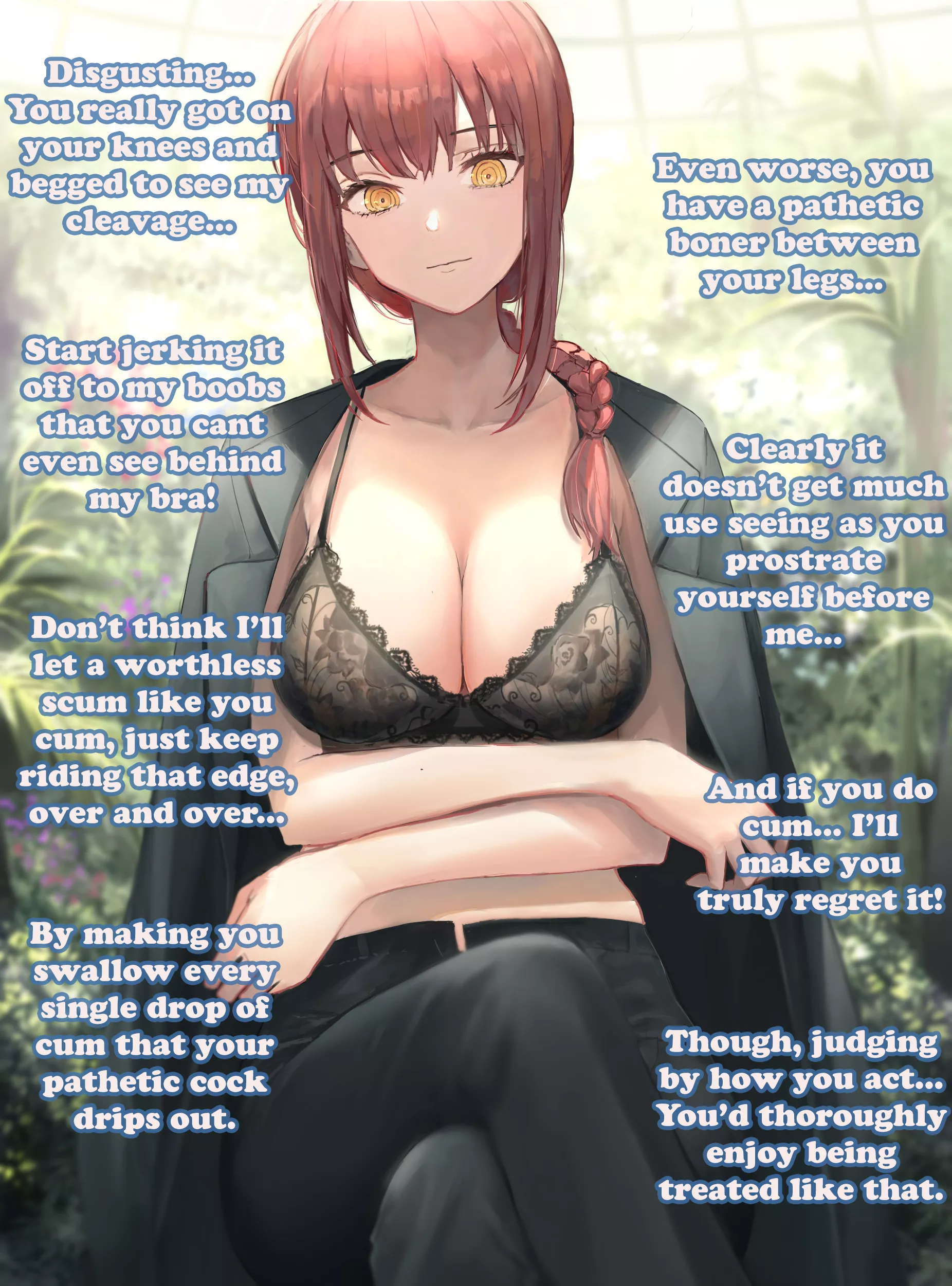 Makima looks at you with disgust... [Chainsaw Man][Femdom][Edging][CEI][CFNM] [F]