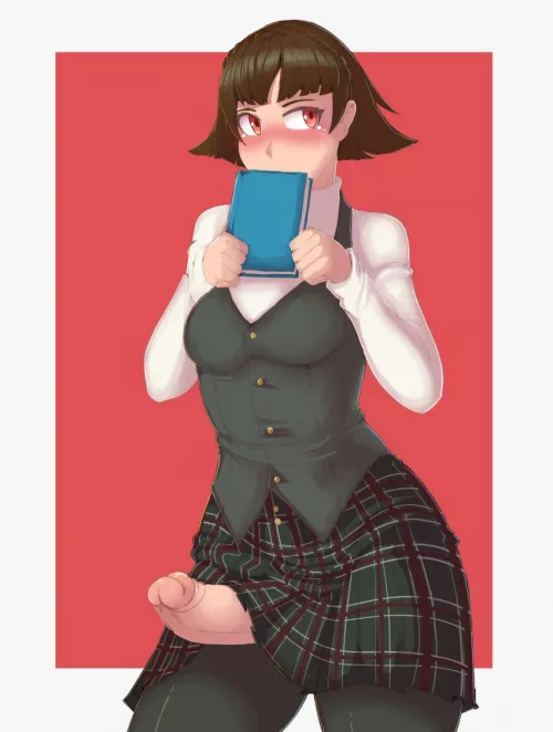 Makoto’s kinda shy, but she gets a thrill out of flashing her dick to people (kittenboogers)