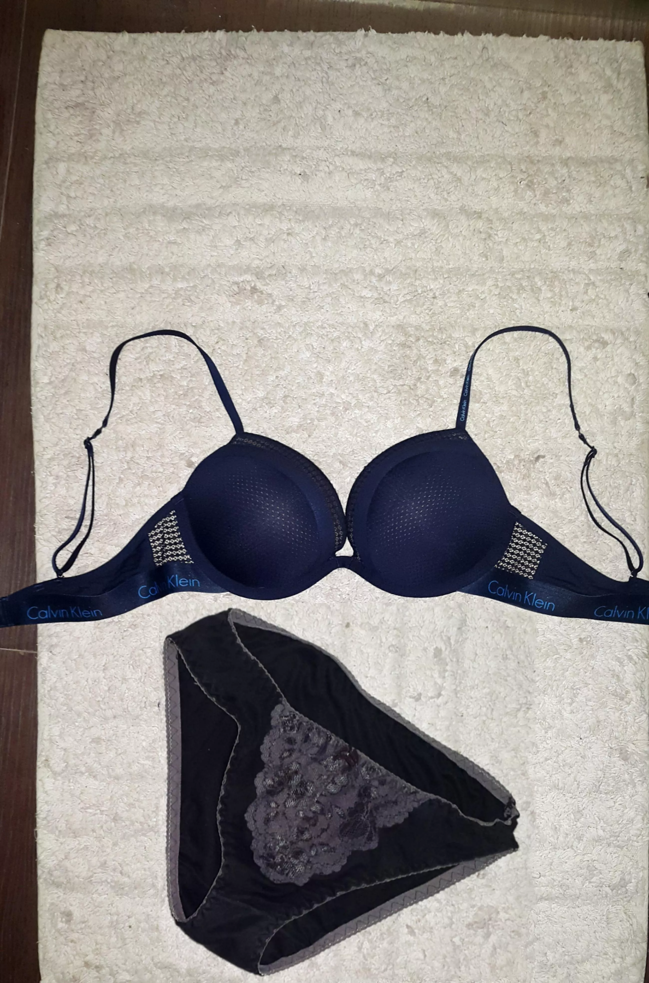 Managed to grab mommy's gym panties this morning.