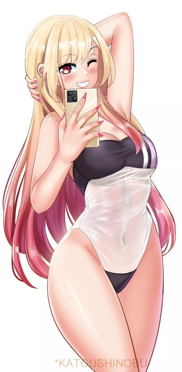 Marin Gris Swimsuit Selfie (Katou Shinobu) [My Dress-Up Darling]