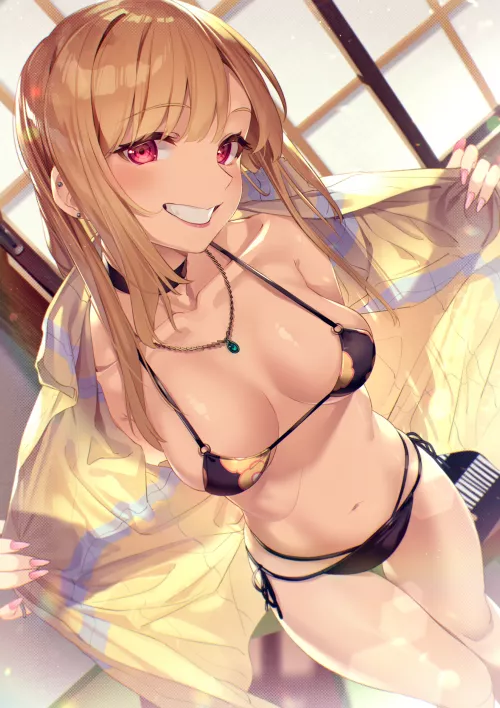 Marin showing off her swimsuit