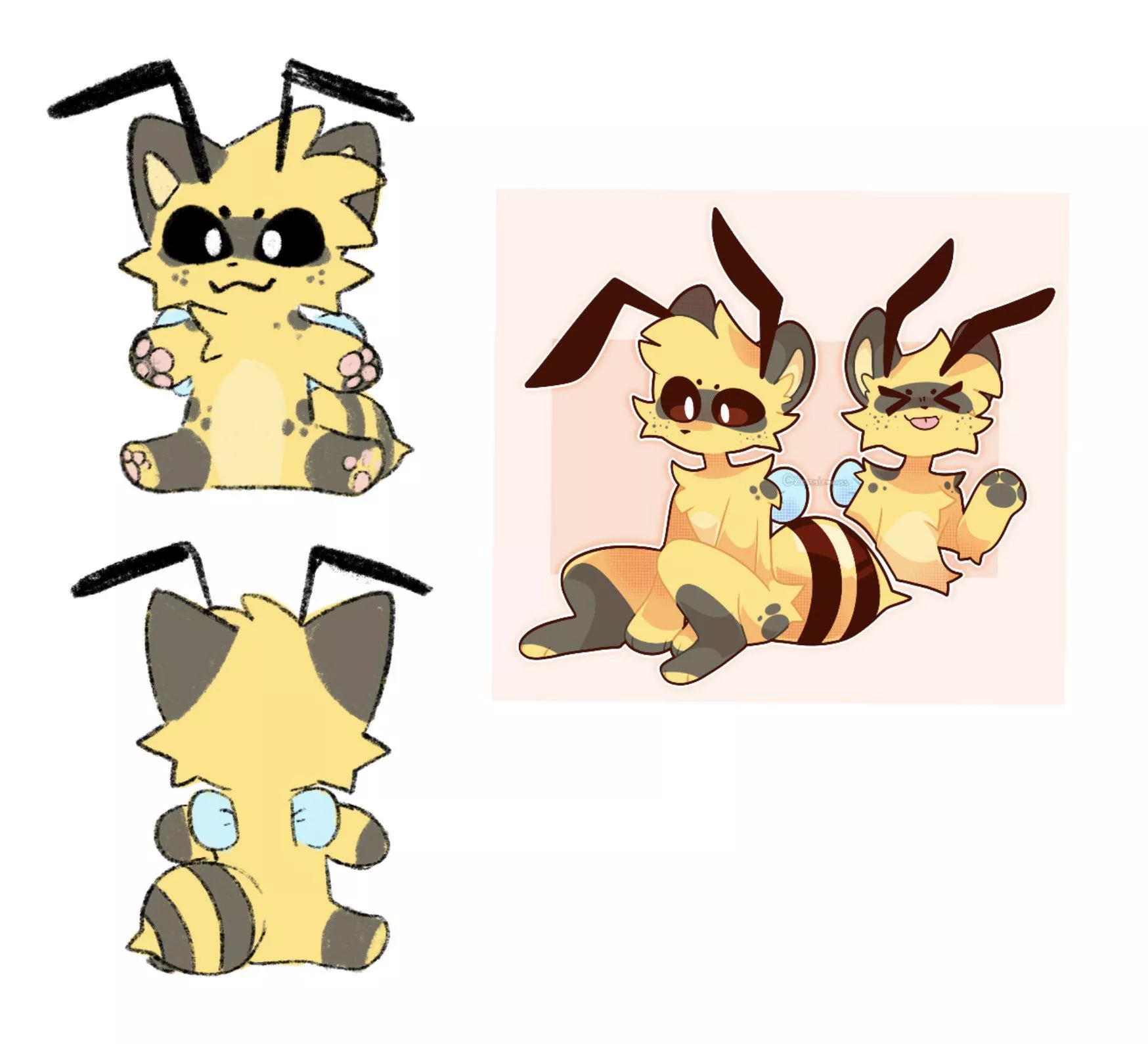 Marketable Plushie Beecat [ art by me @zestylemonss on twitter ]