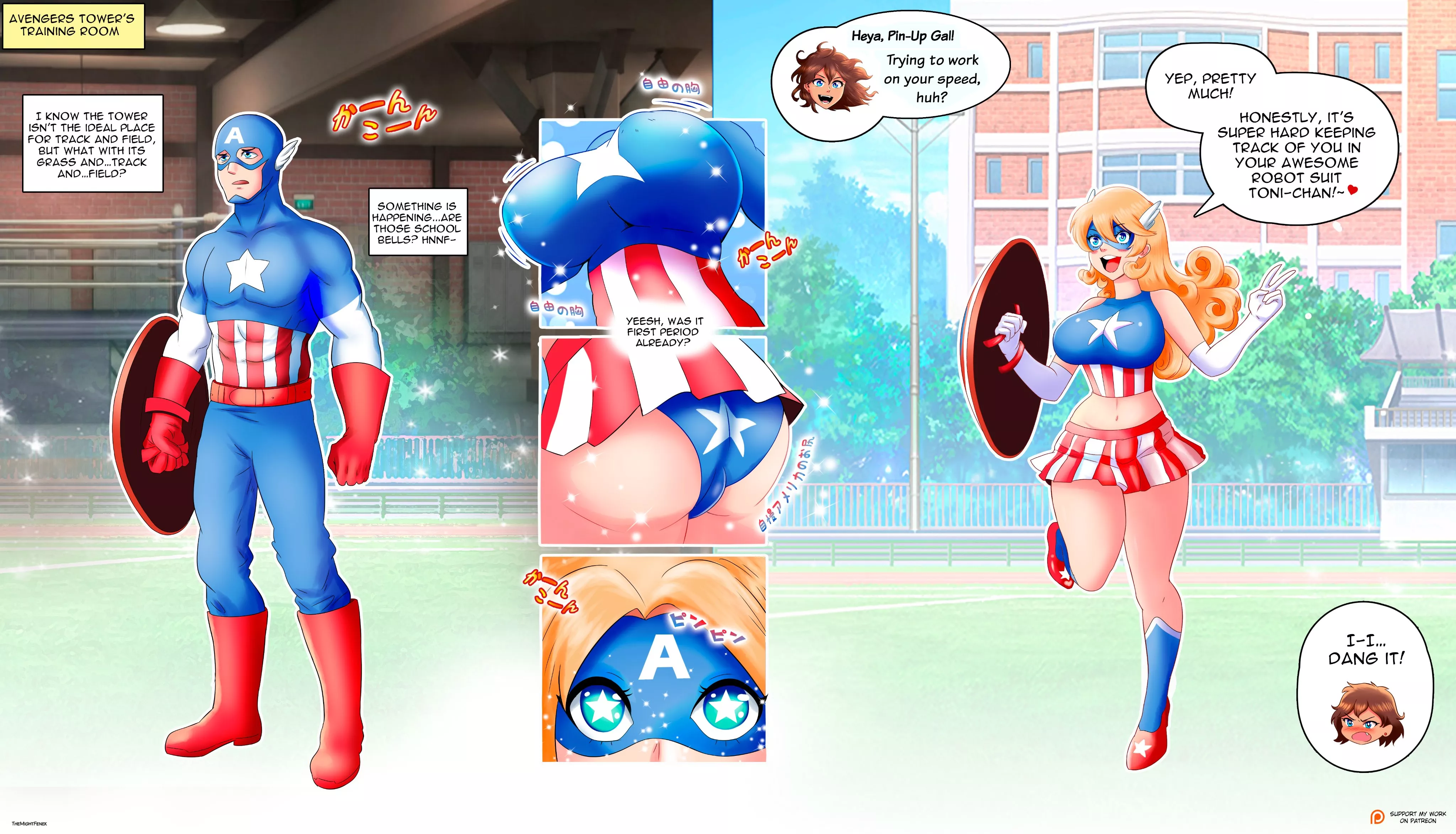 Marvel Heroes into Anime Girls: Captain America by TheMightFenek (MTF/TG)