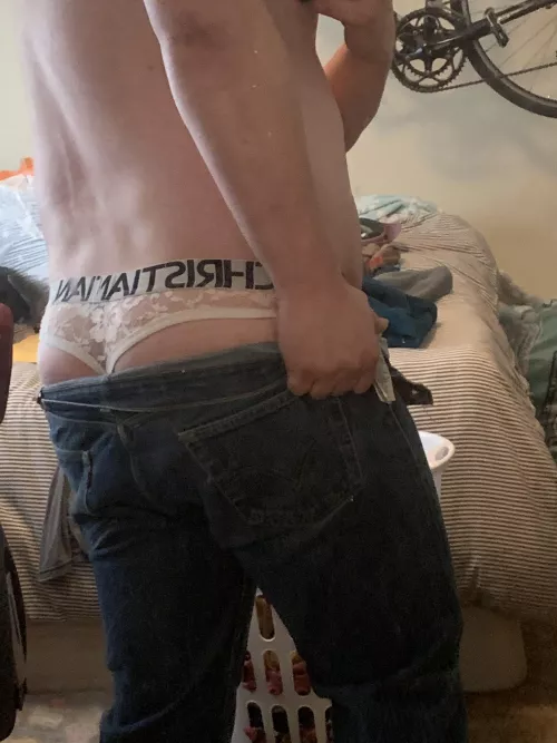 Masc cub in his Andrew Christian thong