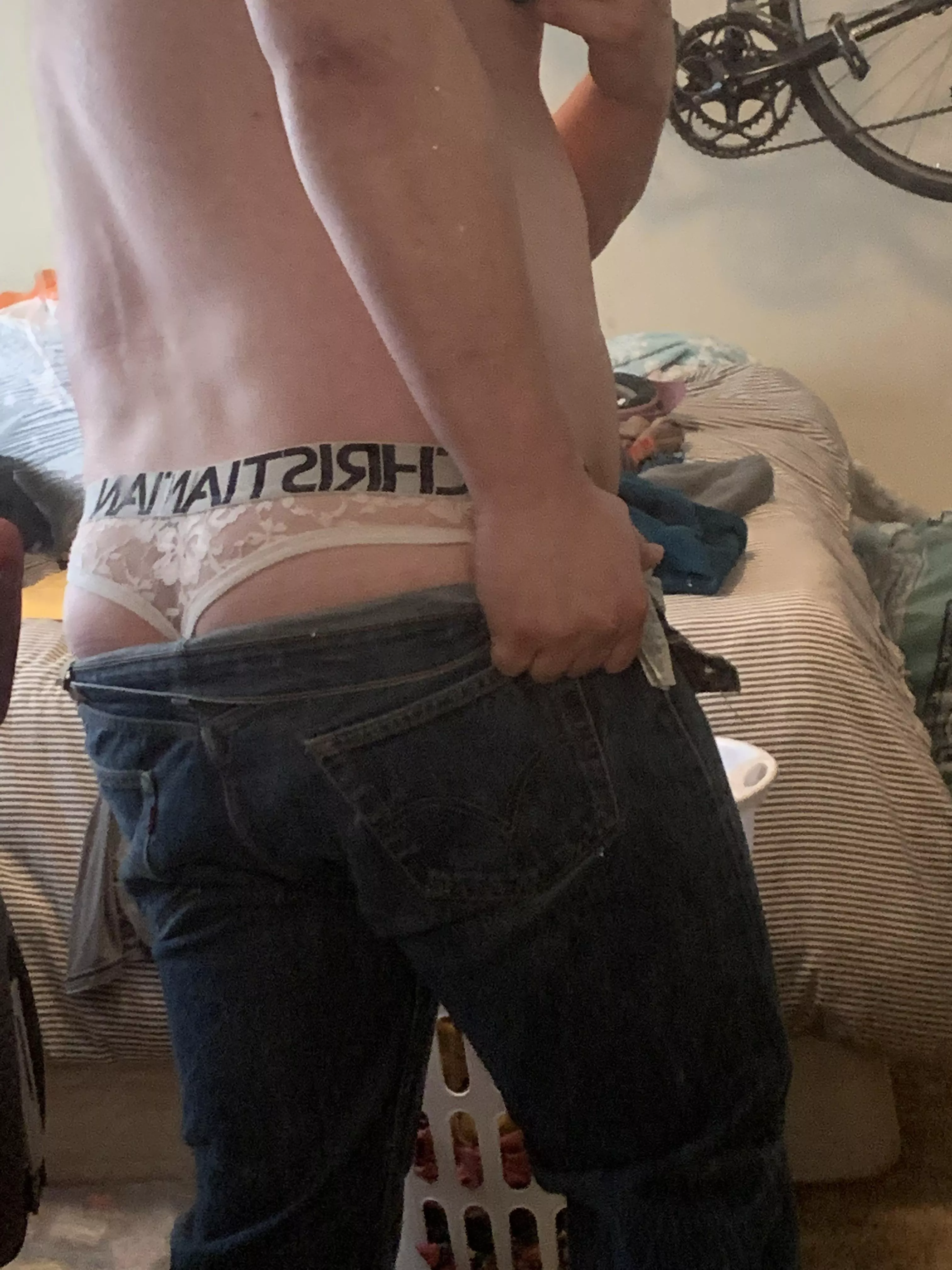 Masc cub in his Andrew Christian thong