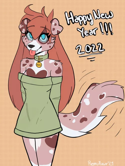 Matcha wants you to have a Happy New Year! (Art by me. @RemuRawr)