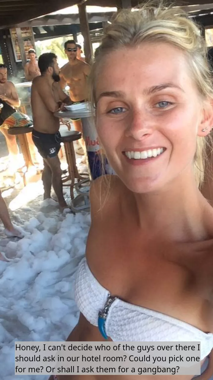 Maybe do a little warmup gangbang with those six while I browse the beach for another dozen?