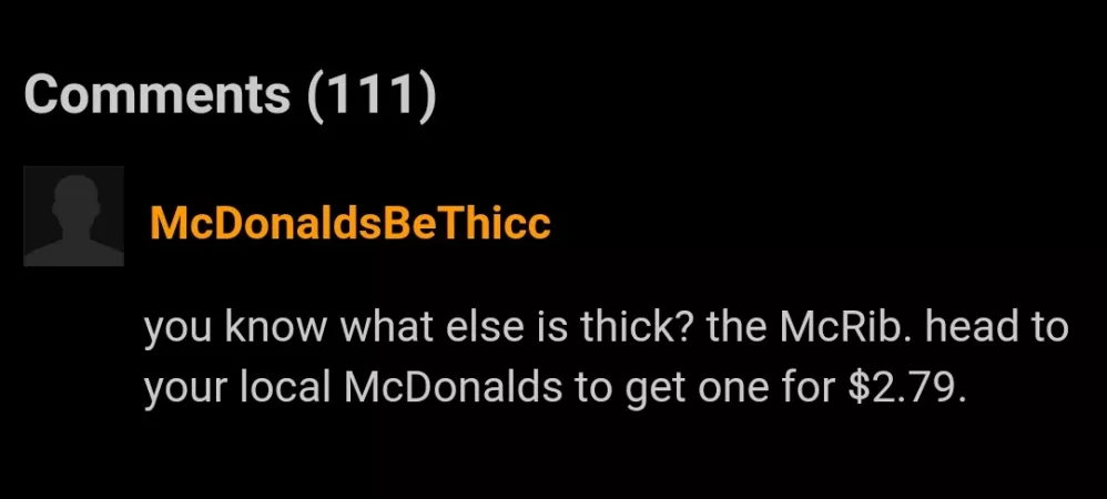 Mc Donald's Do Be Thicc Tho