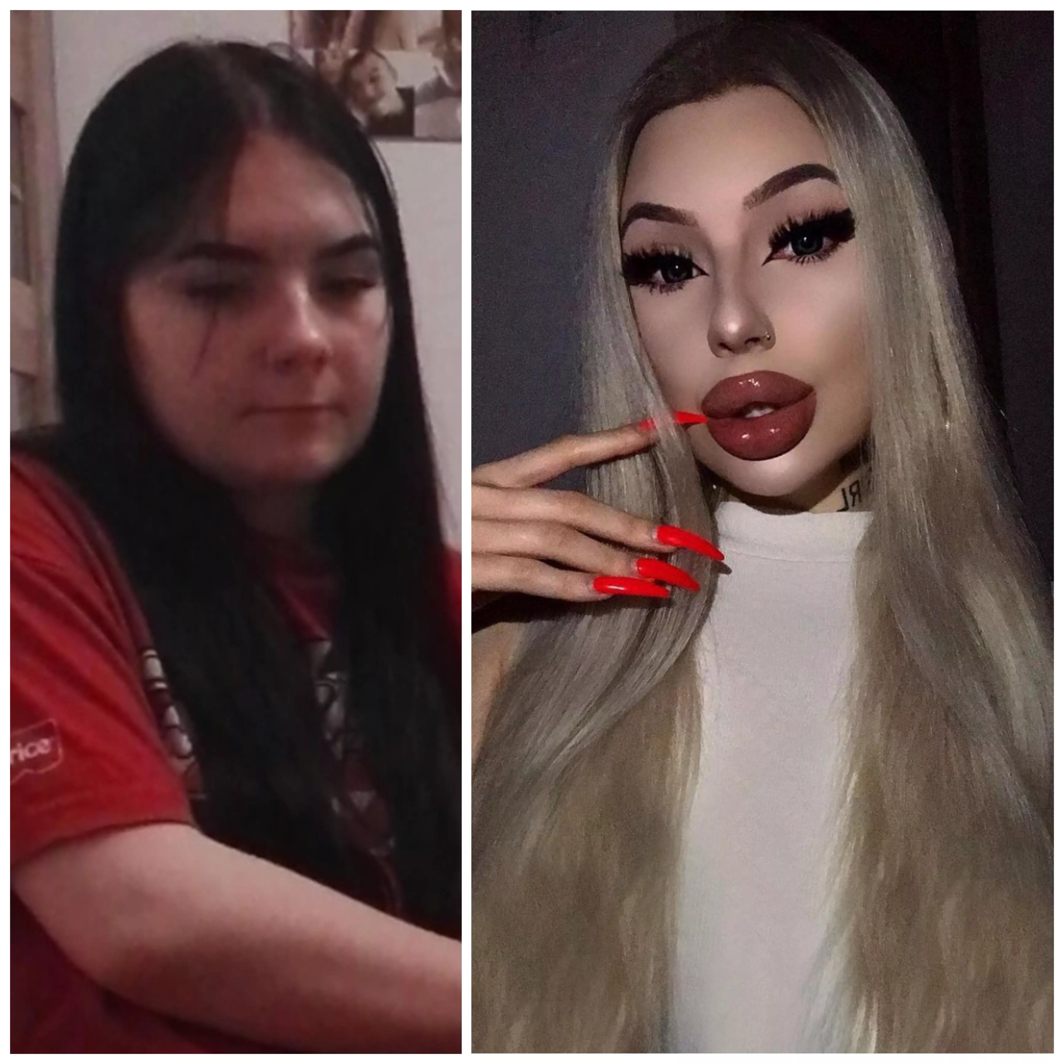 me 3 years before and after bimbofication👅🔥 me 3 years before and after bimbofication👅🔥
