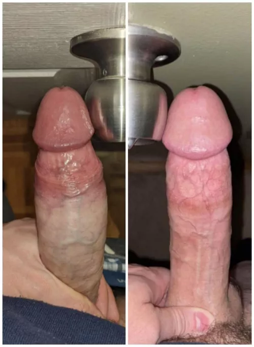 Me and another hung bro comparing our big heads. Which do you like better? I’m on the right.