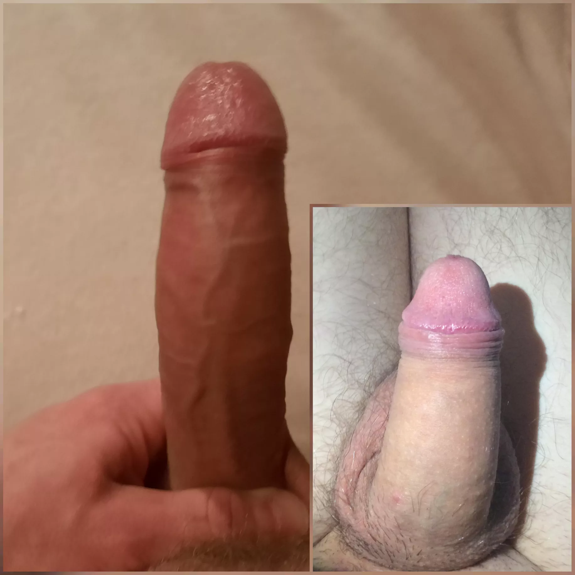 Me vs. @u/Sissy4Ownership compared 😁 He has it quite much smaller than me