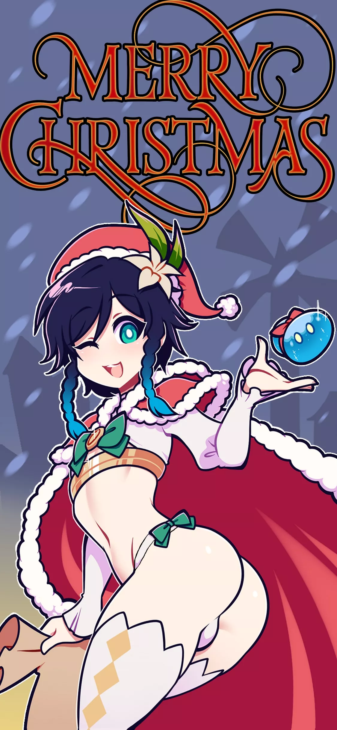 Merry Venti Christmas! I edited together this 20:9 wallpaper!